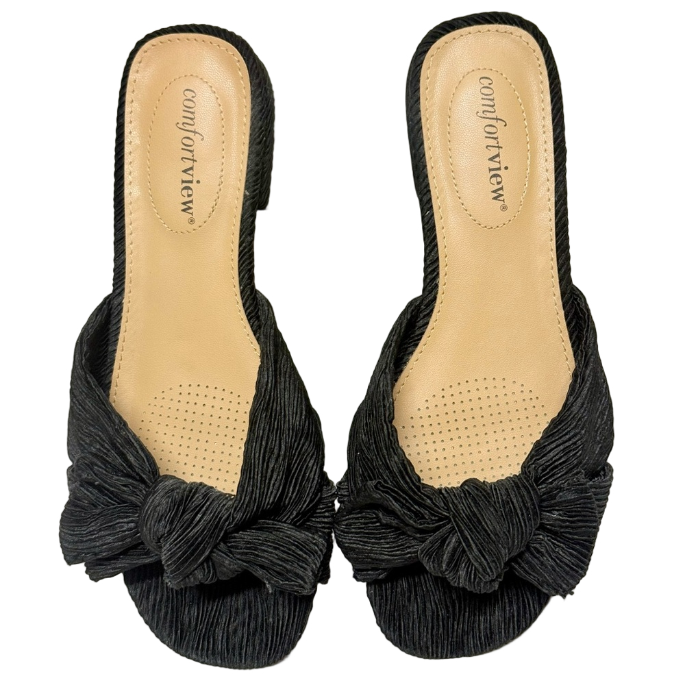 Comfortview Blanche Mule 7M Black, Wide Width